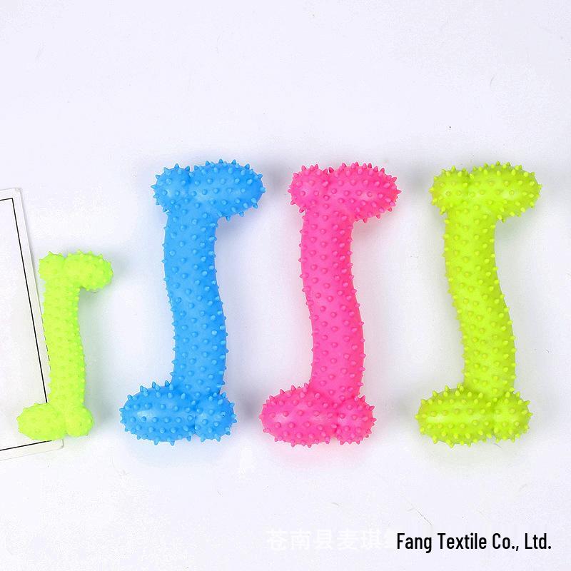 

TPR Spiked Bone Toy for Dogs - Chewing, Teeth Cleaning, and Training Aid 11cm*4cm, 36g