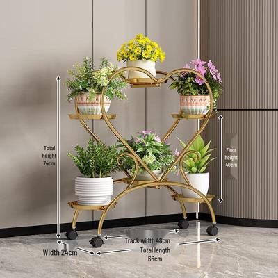 Light Luxury Heart-shaped Gold Multi-tier Flower Stand