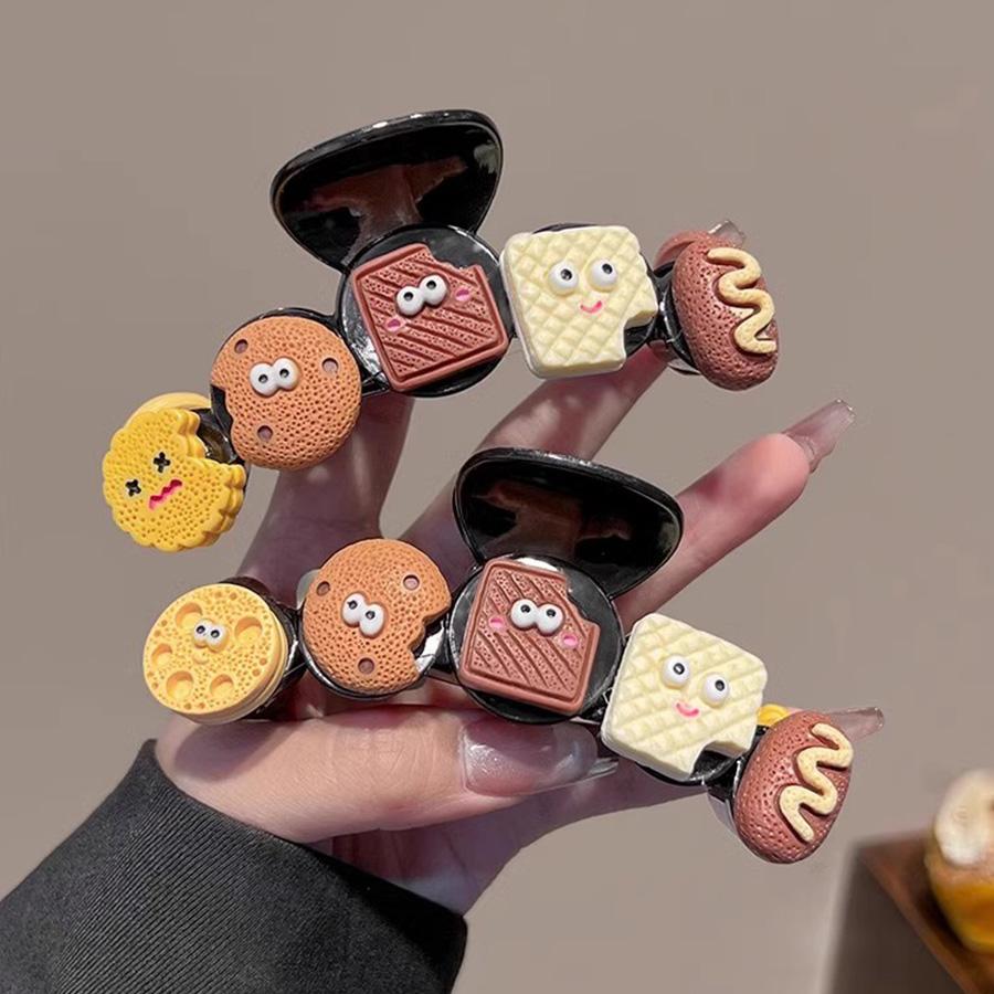 Neue niedliche Cartoon-Kekse-Haarklammer für Frauen und Mädchen, kreatives Haardekor, schöne Haarklammer, Haarnadel, lustiges Haar-Accessoire