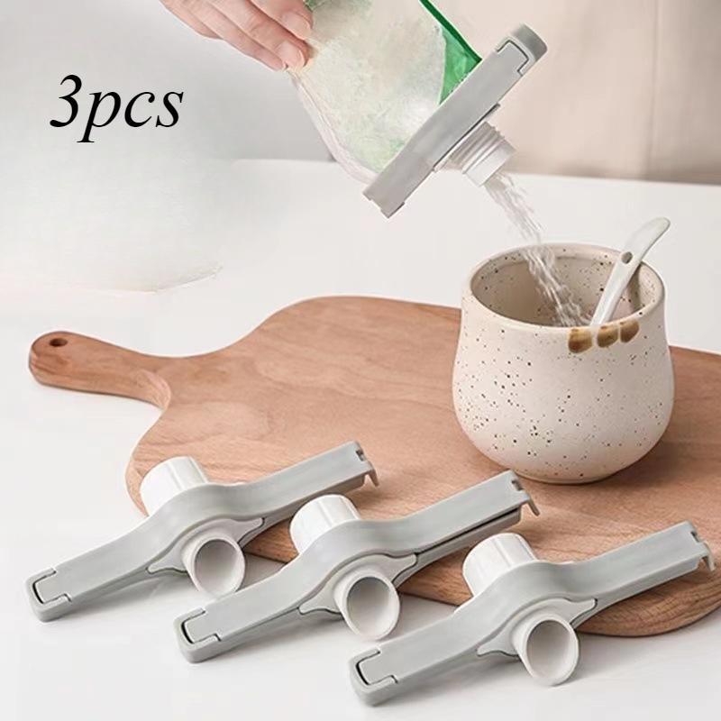 3Pcs Sealing Clip Food Sealer Plastic Bag Kitchen Food Bag Moisture-proof Clip