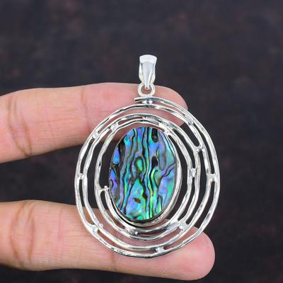 Abalone Schelp Hanger Handgemaakte Hanger Natuursteen Sieraden 925 Sterling Zilver Hanger Elegante Hanger Prachtige Sieraden Cadeaus Voor Moeder