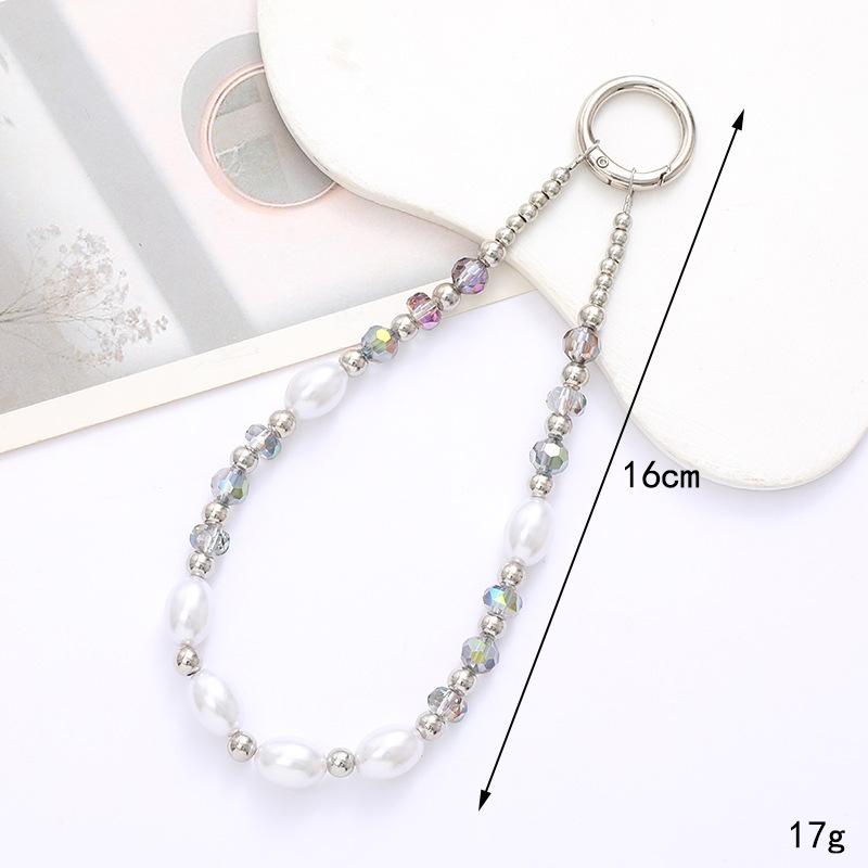 New Pearl Bow Beaded Pendant Phone Case Charm Wrist Strap Lanyard
