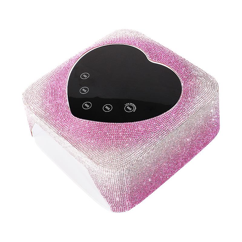 

Two-Color Rhinestone Gradient Wireless Charging Nail Curing Lamp - High Power, Anti-Blackening