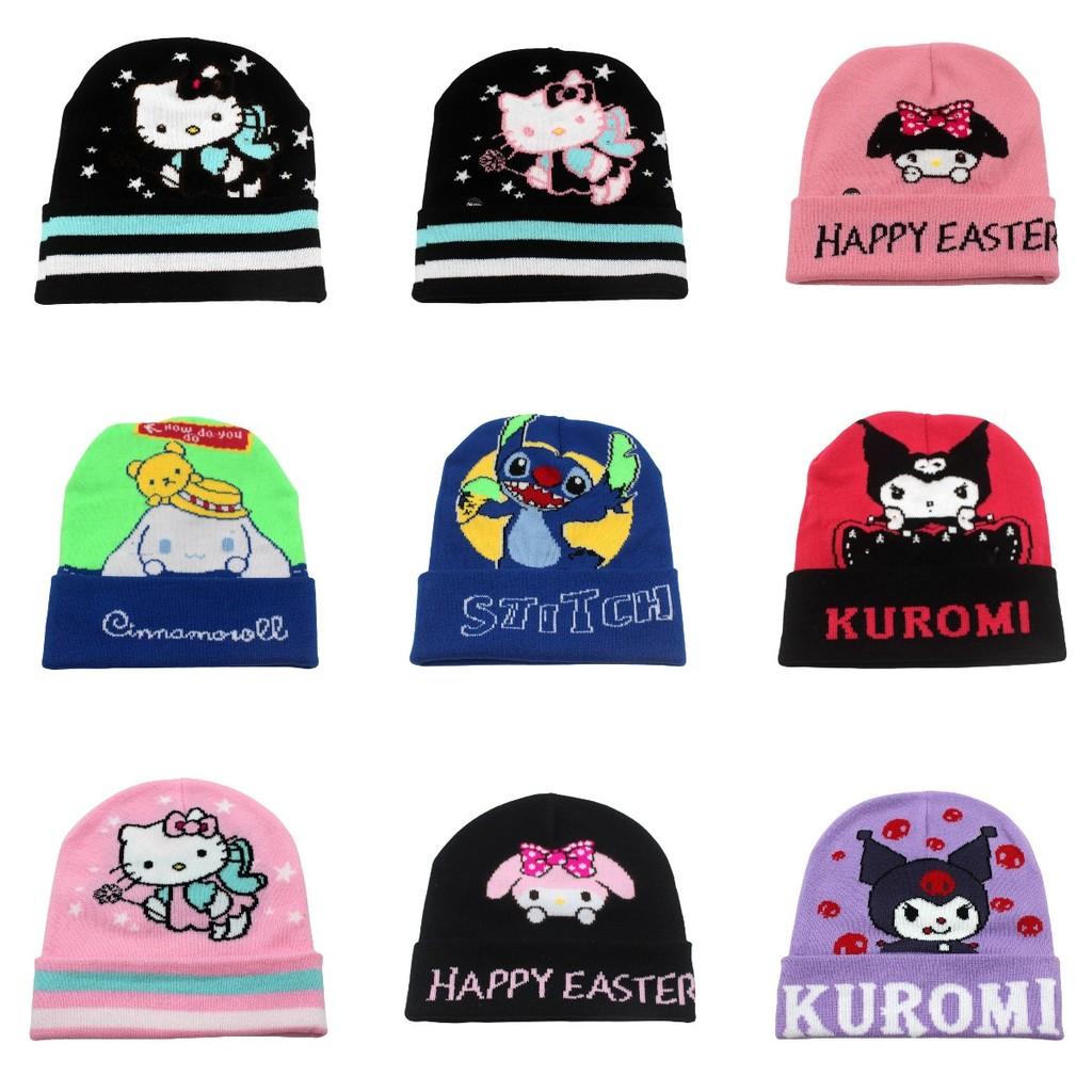 Cozy Knit Kawaii Kuromi Stitch Character Beanie Hat For Stylish Winter Warmth