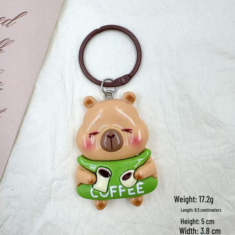 Kreskówkowy kapibara żywica DIY brelok zawieszka