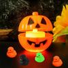 12/24 Set Halloween Rubberen Eendjes, Met Pompoen Doos Halloween Feest Bedankjes Halloween Mand Vulling, Cadeau Uitwisseling