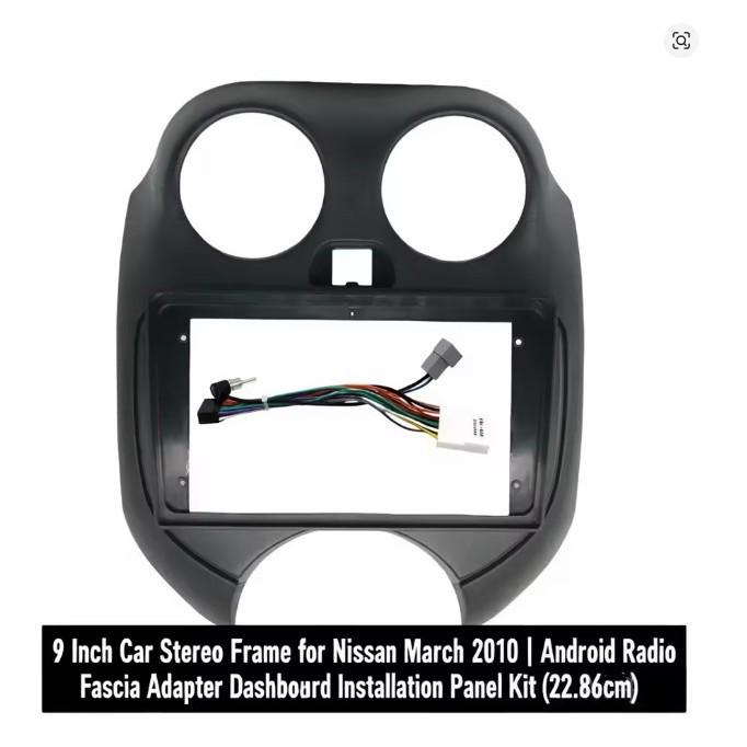Совместимая рамка для 9-дюймовой панели навигации для Nissan March 2010, Android-центральное управление Power Cable