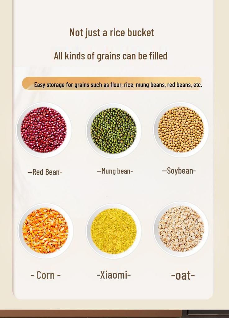 Moisture-Proof Insect-Resistant Rice Storage Container - Food-Grade Press-Type Jar for Flour and Grains