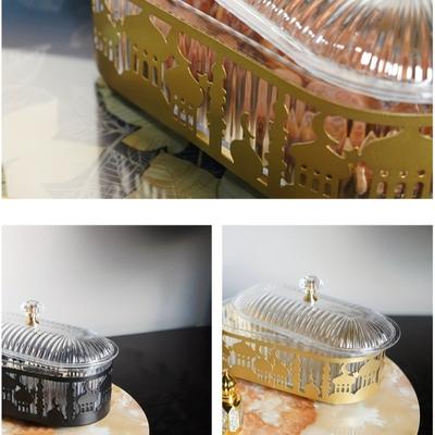 Eid Dekoration Ramadan Süßigkeitenbox Desktop Aufbewahrungstabletts Eid Mubarak Süßigkeiten Snacks Acryl Organizerbox Ramadan Zubehör