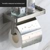 Stainless Steel Toilet Paper Holder with Phone Shelf, Punch-Free Installation for Home and Public Restrooms