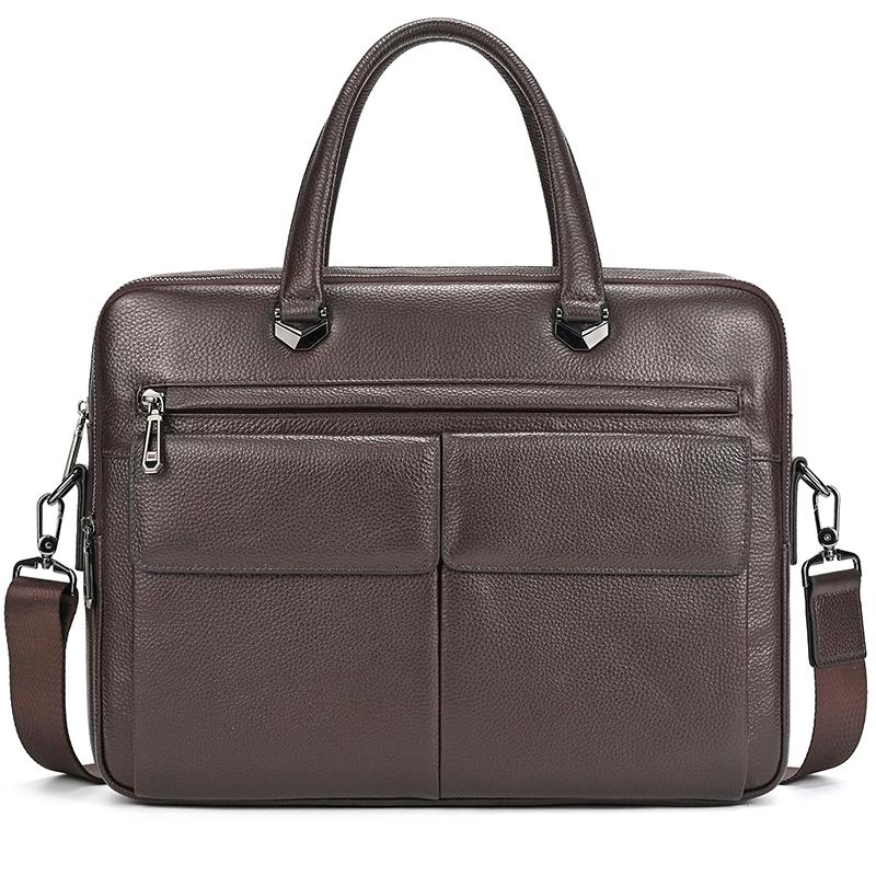 Luxury Fashion Men's Leather Shoulder Bag Top Layer Cowhide Crossbody Business Handbag Male Briefcase