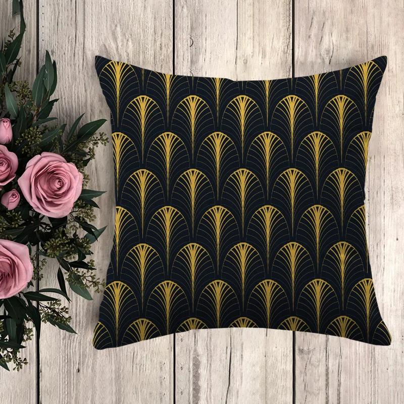 Anime Polštář Černá Zlatá Tisk Dekorační Povlaky na Polštáře Povlak na Polštář Polštáře na Pohovku Potah na Polštář x Dekorační Polštáře