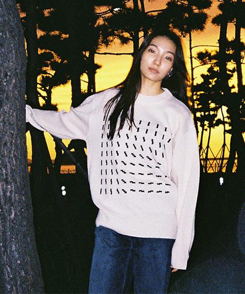 FILOBISKNOT Wool Logo Jacquard Knit_Ivory