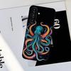 Marine Life Ocean Octopus Phone Case For Samsung S25,S24,S23,S22,S21,S20,S10,Ultra,Plus,Lite,FE,Soft Silicone Black Cover