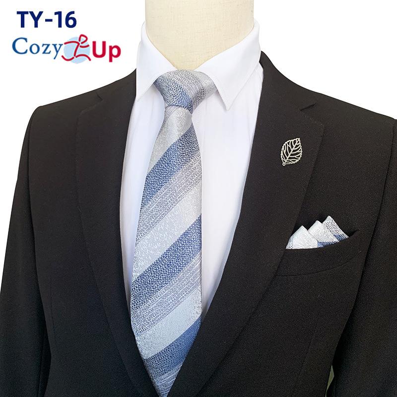 Men Two-piece Tie Set Stripe Necktie  Business Fashion Handkerchief Paisley