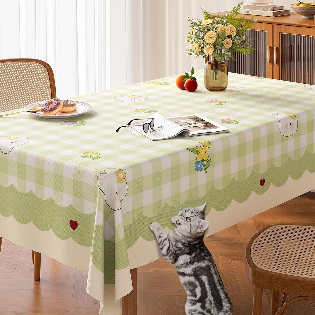 Thickened, Fresh, Scratch-resistant, Waterproof, Stain-resistant, Wear-resistant, Compliant and Drapey Tablecloth