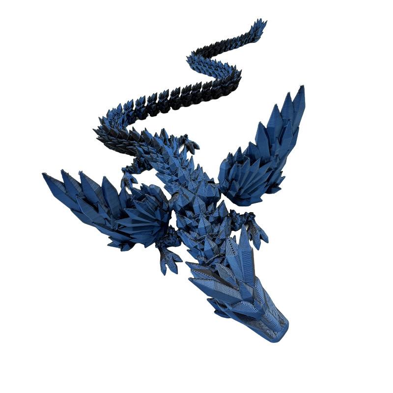 60Cm 3D Printed Wing Dragon Model Decoration Movable Joint Fidget Toy Rotatable Articulated Desktop Ornament Toy Crafts Gifts