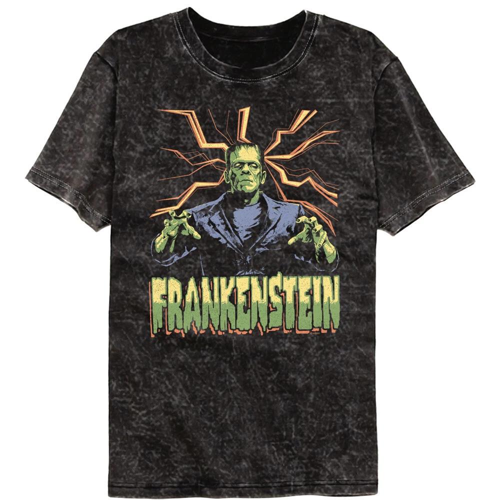 Universal Monsters Frankenstein Purple Tuxedo Lightning Bolts Men s T Shirt 4XL