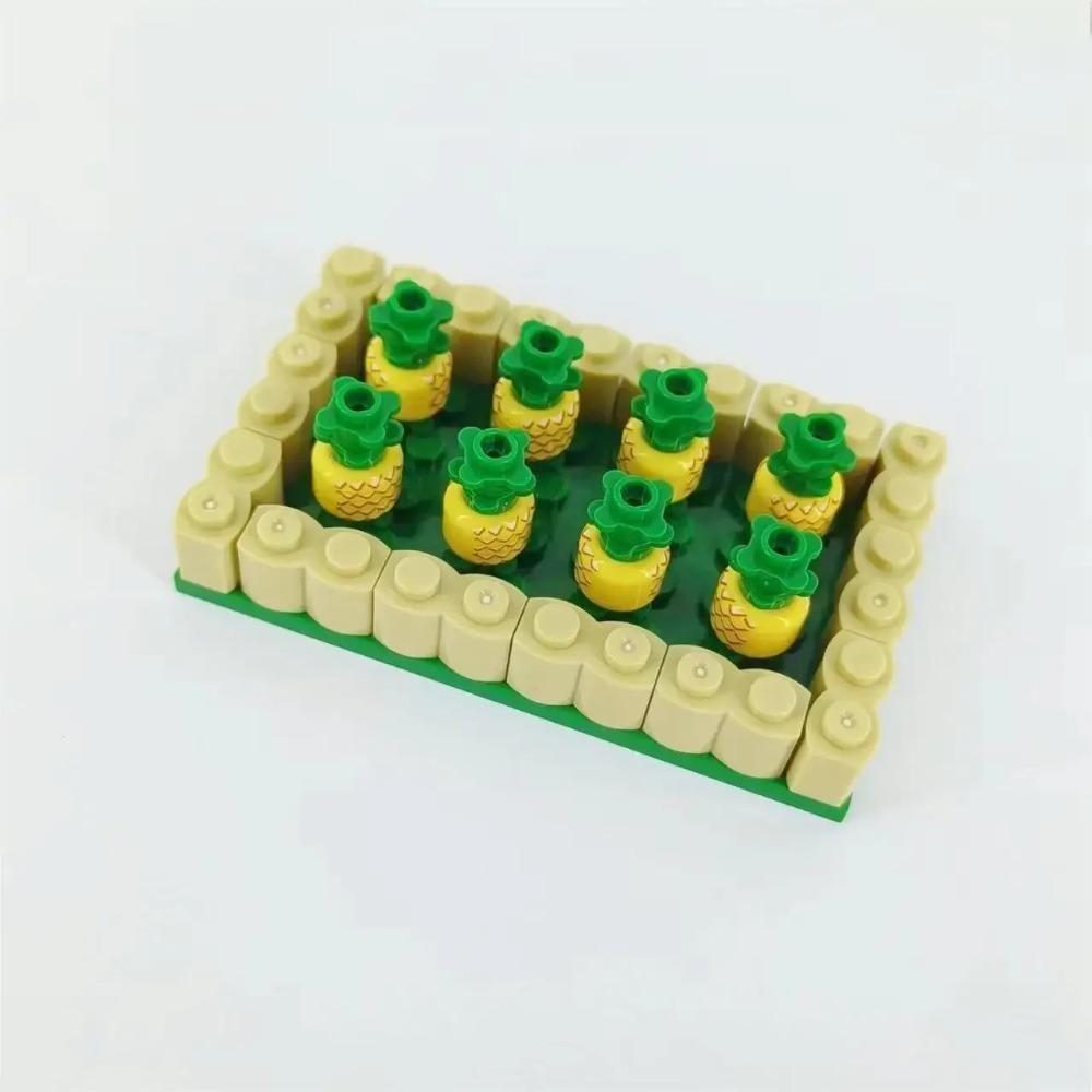 MOC Orchard Vegetable Plot Pumpkin Corn Pineapple Mushroom Radish Creative Scene Small Particle Building Block Toy Model.