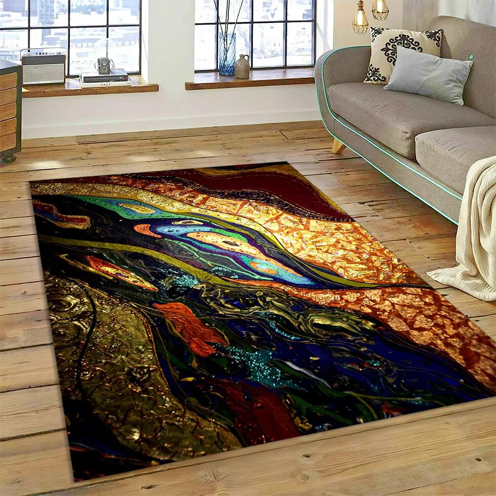 Dream Colour Splendid Marble Gold Nordic Rug for Home Living Room Bedroom Sofa Doormat Kitchen Decor Mat