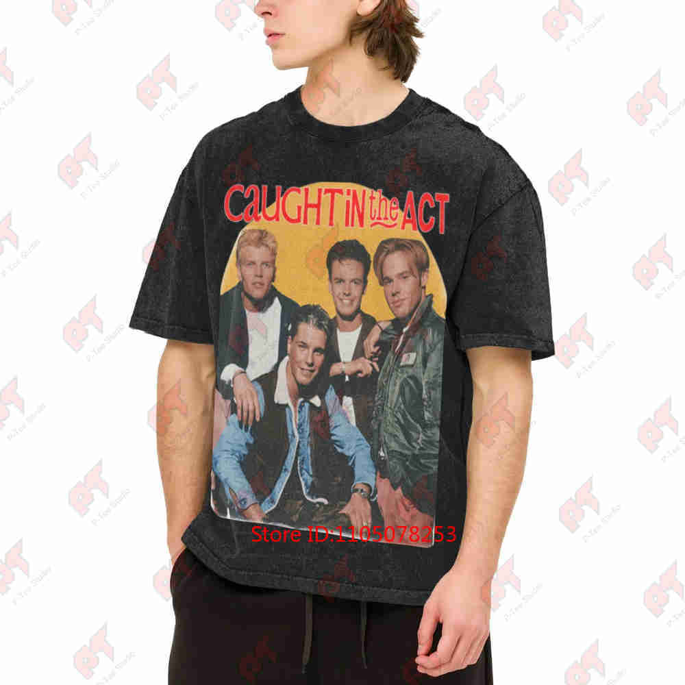 Caught In The Act Vintage 1990s Retro Vintage Washed Tee Pure Cotton T-Shirt