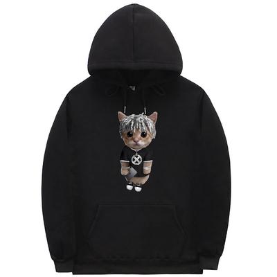 Rapper Ken Carson Kitty Meme Hoodie Regular Unisex Hip Hop Hoodies Male Fashion Fleece Cotton Sweatshirt Funny Unisex's Loose Pullover
