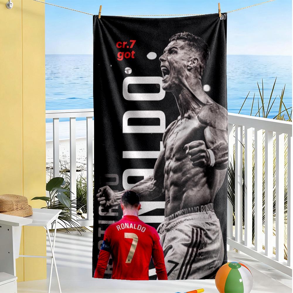 Ronaldo's Fitness Journey Beach Towel Super Soft & Absorbent Comfortable Lightweight Perfect for Traveling Yoga Camping and Swimming