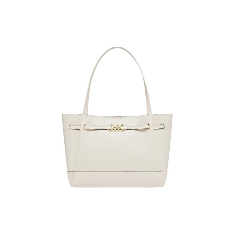 

Michael Kors Mk Reed Solid Color Gold Logo Open Magnetic Closure Leather And Synthetic Leather Tote Bag Women tote bags Cream 35S3G6RT3TLTCREAM Basic Set (Bag+Dust Bag)