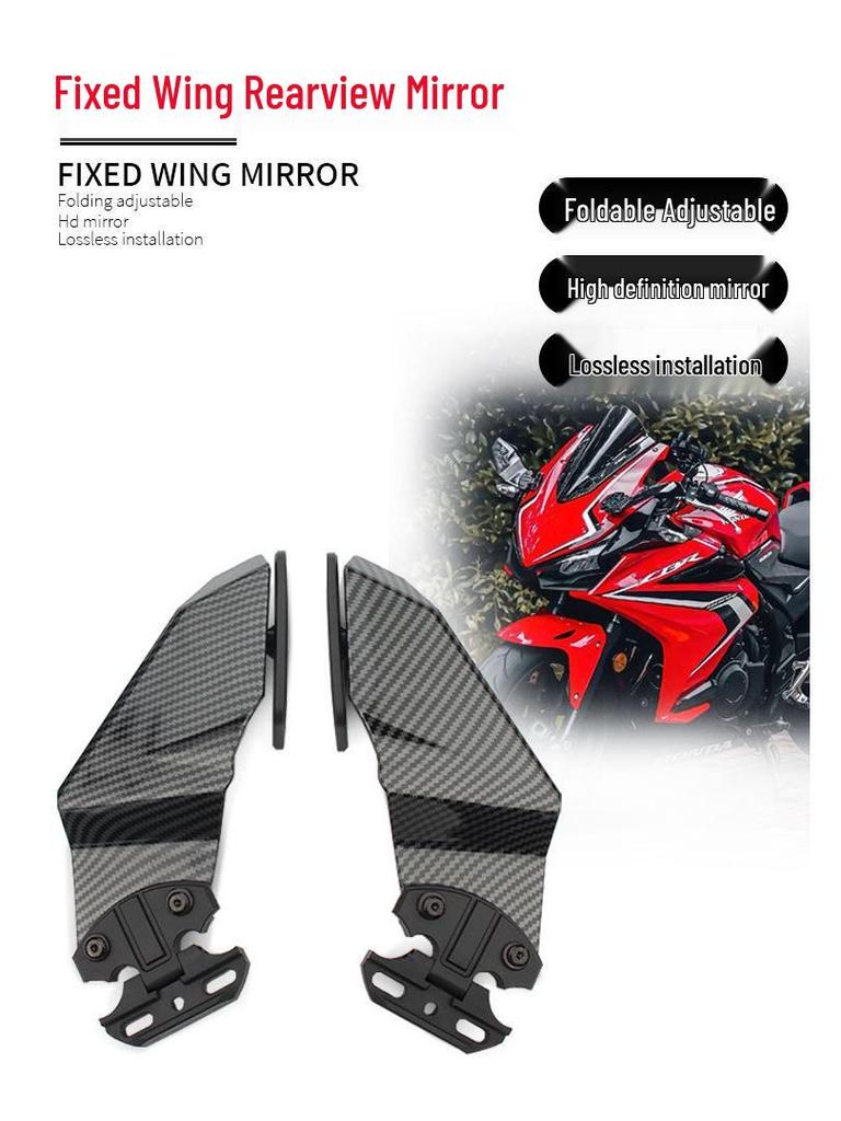 Yibai Ke Wind Deflector Rearview Mirror for Honda/Kymco CBR650R, 500R, 400R, 321RR