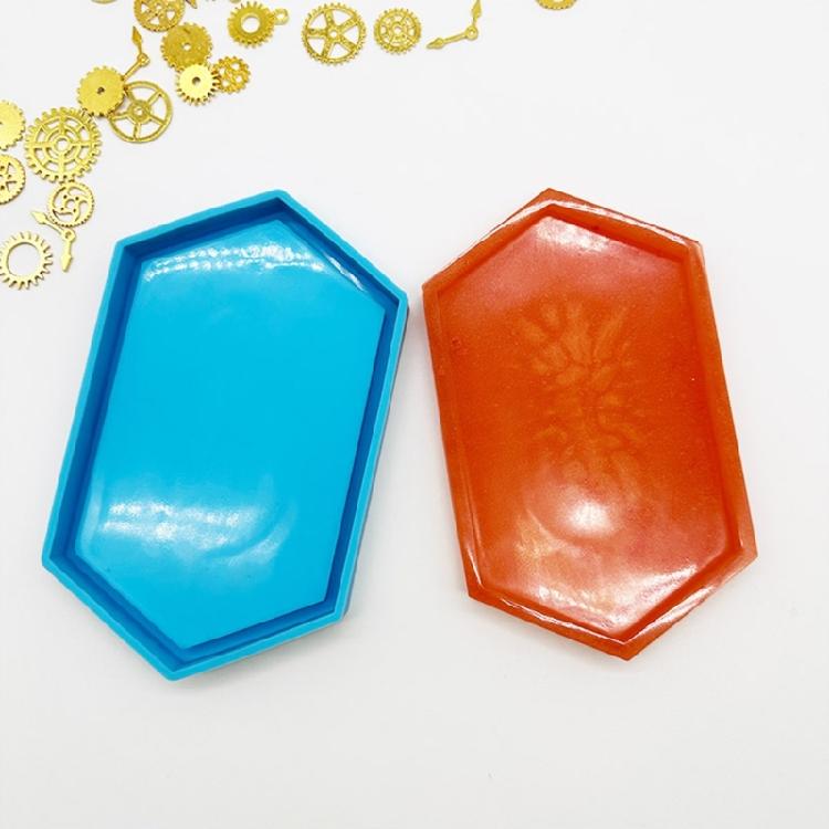 Silicone Tray Mold Coasters Mold Hexagon Epoxy Resin Casting Mold for Resin Art Home Decor Silicone Jewelry Box Mold