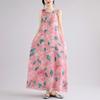 Sleeveless Plus Size Cotton Vintage Floral New In Dresses for Women Casual Loose Long Summer Dress