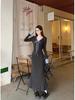 2025 Autumn Women's French Knit V-Neck Fishtail Dress - Stylish, Hip-Hugging Miu-Inspired Long Outfit