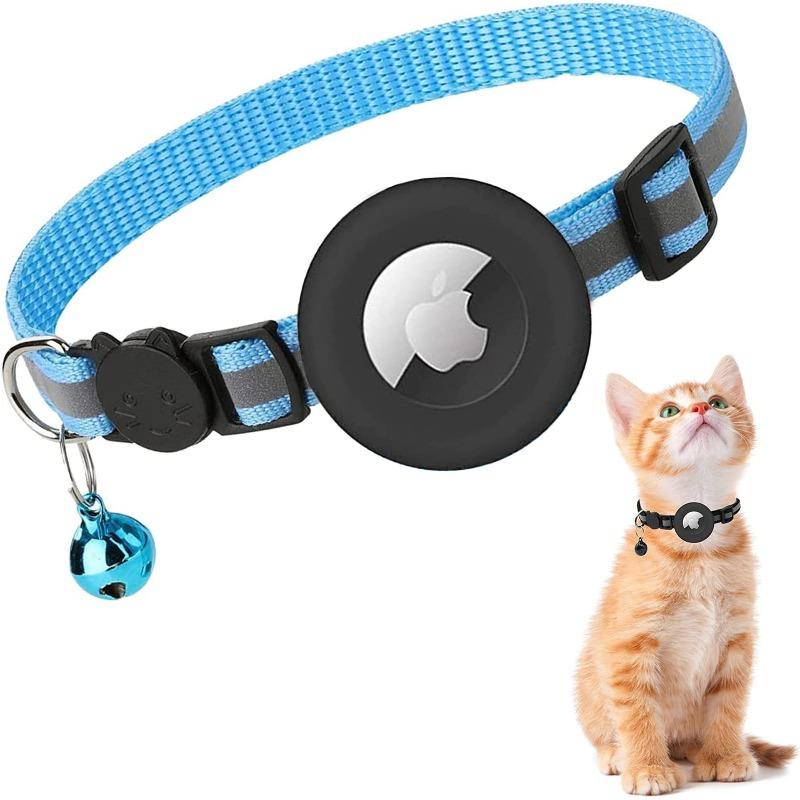 Airtag Cat Collar with Bell Reflective Anti-loss Silicone Protective Cover Small Neck Ring Cat Anti-loss