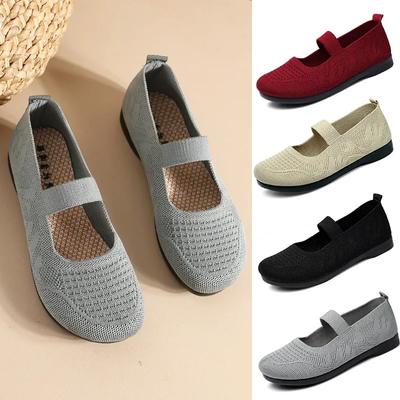 Damesschoenen Lichtgewicht Ademend Platte Schoenen Nieuwe Casual Sneakers Dames Comfortabele Casual Zachte Gebreide Wandelschoenen 2024