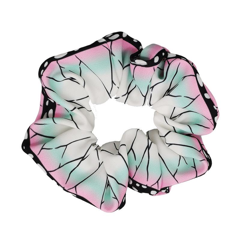 Hot Anime Demon Slayer Cosplay Scrunchies Tanjirou Shinobu Giyu Kyojuro Inspired Hair Accessories Women Costume Props Gifts