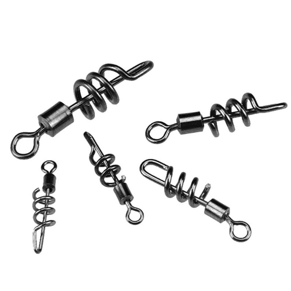 Steel Spiral Hook Connecting Bearing Barrel Heavy Duty Ball Fishing Rolling Swivel Connector