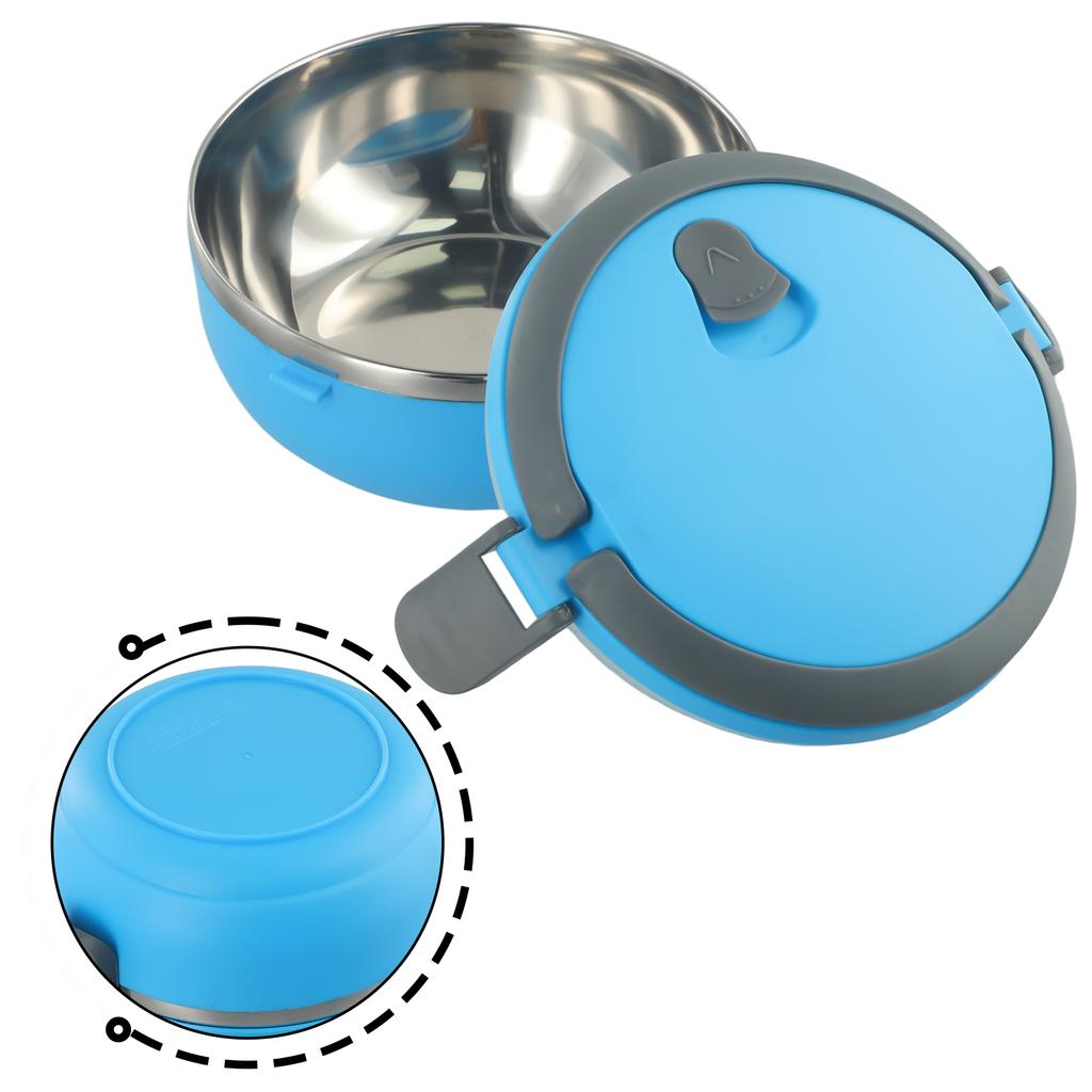 Lebensmittel Brotdose Behälter 700ml Tragbar Outdoor Edelstahl Rund