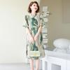 Jianhu Mom's Summer Chiffon Mid-length Dress