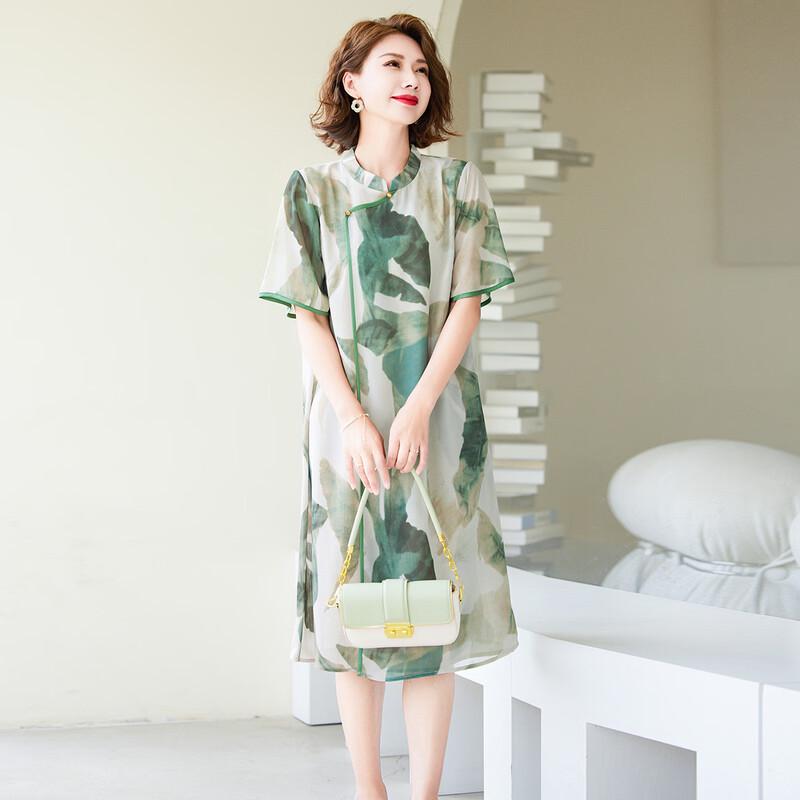Jianhu Mom's Summer Chiffon Mid-length Dress