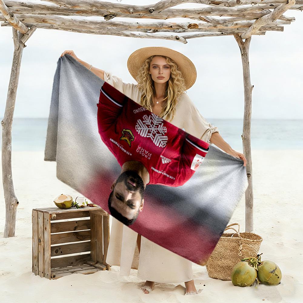 Football Player Kit Celebrating Beach Towel Super Soft & Absorbent Comfortable Lightweight Perfect for Traveling Yoga Camping and Swimming