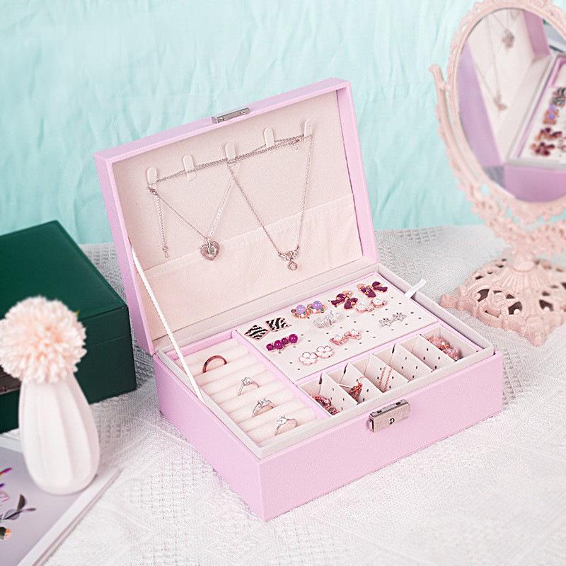 Boîte de Rangement de Bijoux de Luxe Multi-Couches pour Bagues et Colliers