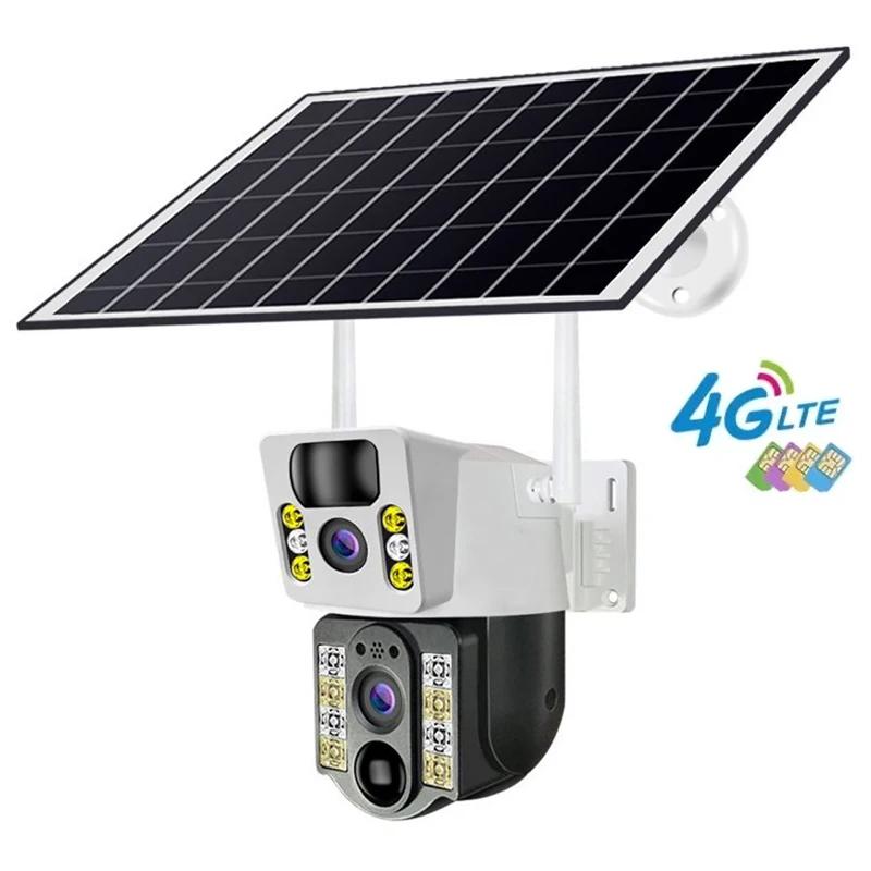 8MP 4K Solar Camera Outdoor Dual Lens WIFI Smart Life Home Automation IP Camera Night Vision Security Camera 360 Monitoring CCTV