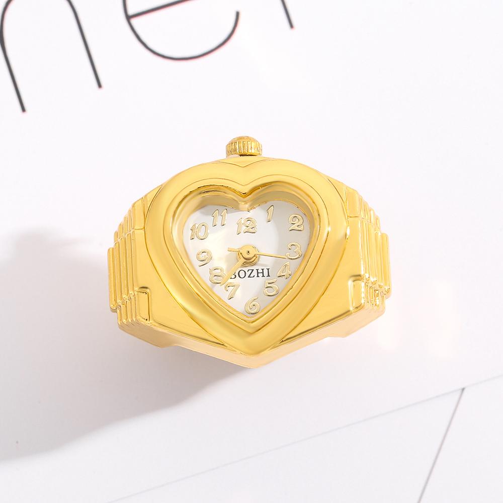 

Creative Adjustable Round Finger Ring Watch for Women Men Elastic Quartz Watches золотий