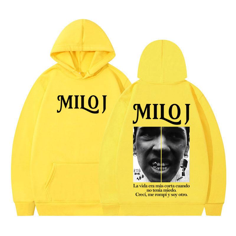 Rapper Milo J Vintage Graphic Hoodie Men Women Pullover Long-sleeved Loose Casual Harajuku Sweatshirts Fan Gifts