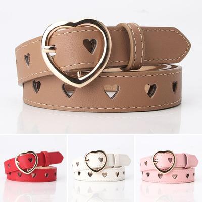 Kadın Kalp Şekilli Tokalı Kemer Kalp Oyuk Tasarımlı Bel Kemeri Suni Deri Ayarlanabilir Uzunlukta Kemer Moda Aksesuarları