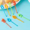 1 Set Fruit Fork Easy to Clean Non-slip Cartoon Lovely Ergonomic Animal Farm Car Fruit Fork for Home
