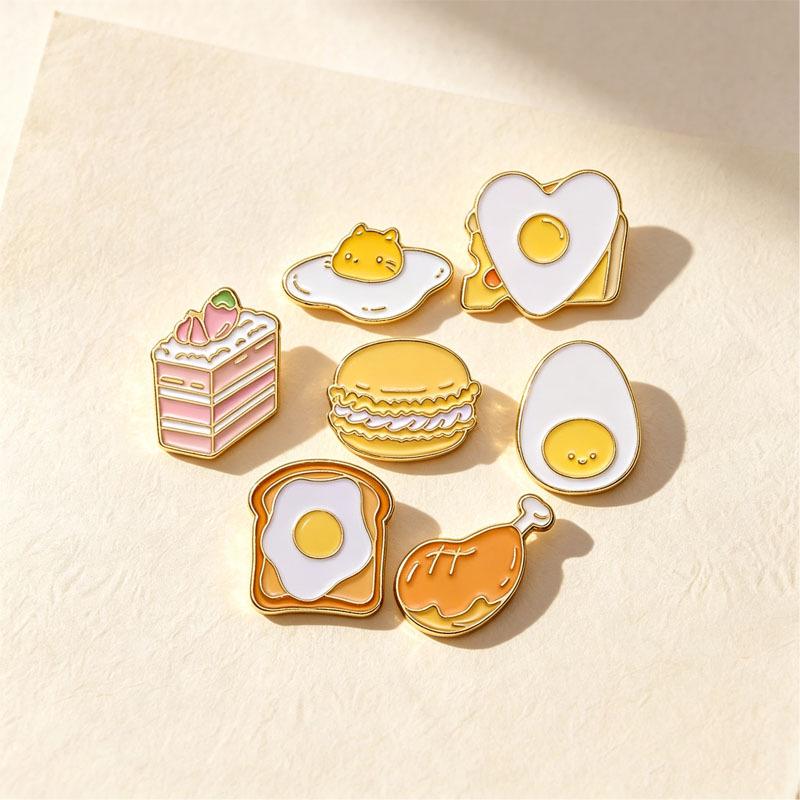 Creative Cartoon Ice Cream Brooch Pin - Cute Food & Flower Drip Oil Design