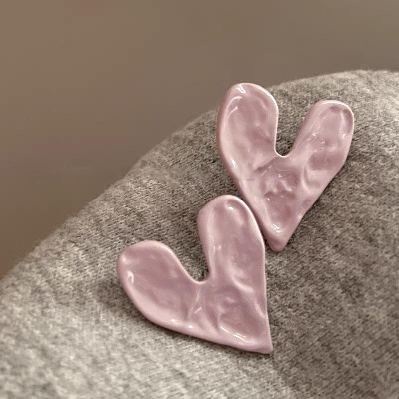 Super fairy pink flower love fringed earrings versatile temperament earrings light luxury earrings women