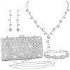 European and American Fashion Popular Dinner Bags, Full of Diamonds and Shiny Design Neck Chain Earrings, High-end Necklace Set