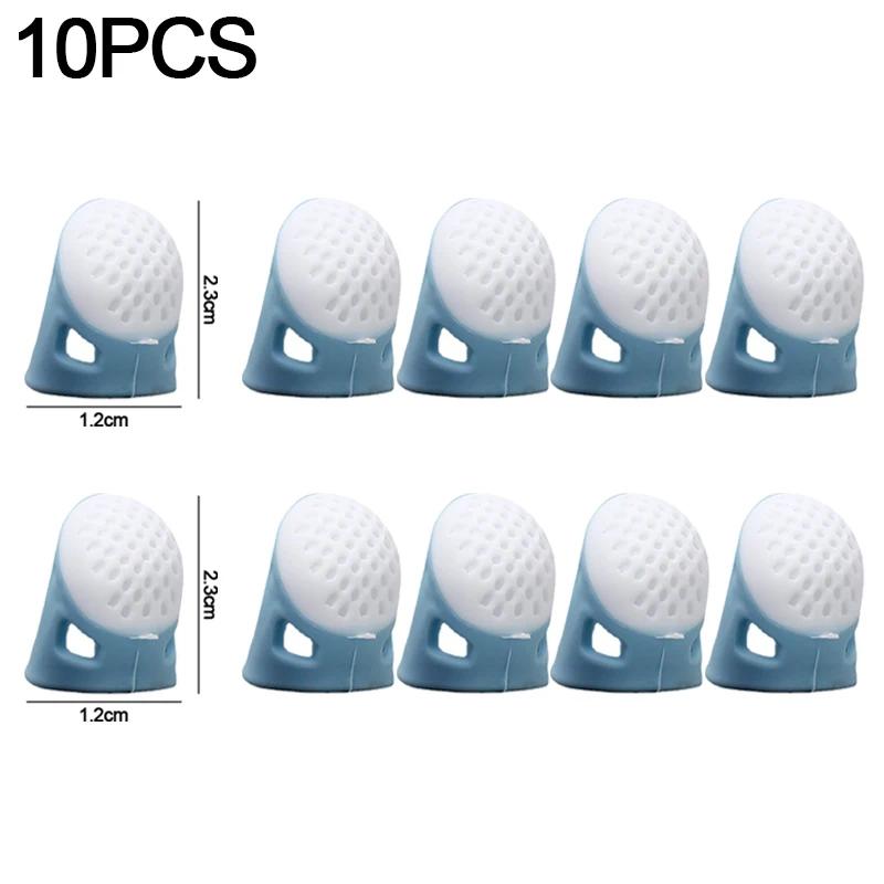 Sewing Thimbles Anti-slip Finger Cover Silicone Sewing Finger Tips Hollowed Protector Sleeve DIY Hand Cross-stitch Sewing Tools